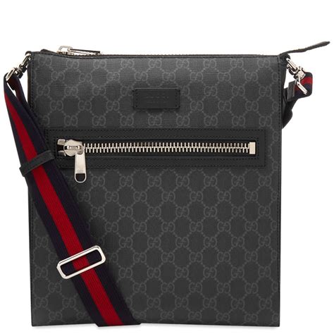 gucci gg messenger bag black|gucci black leather messenger bag.